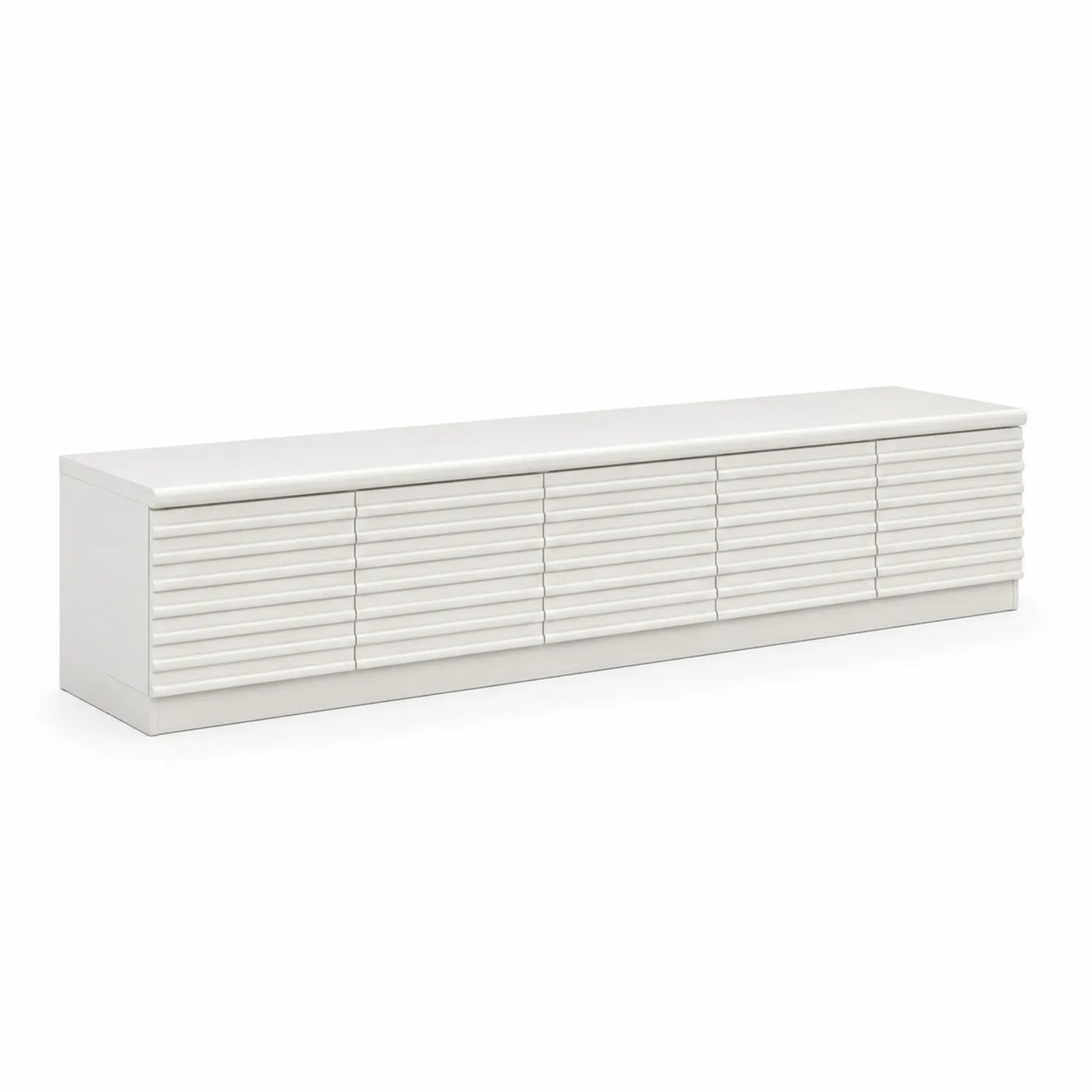Meuble TV en bois MDF avec façade texturée 180x40x45 cm