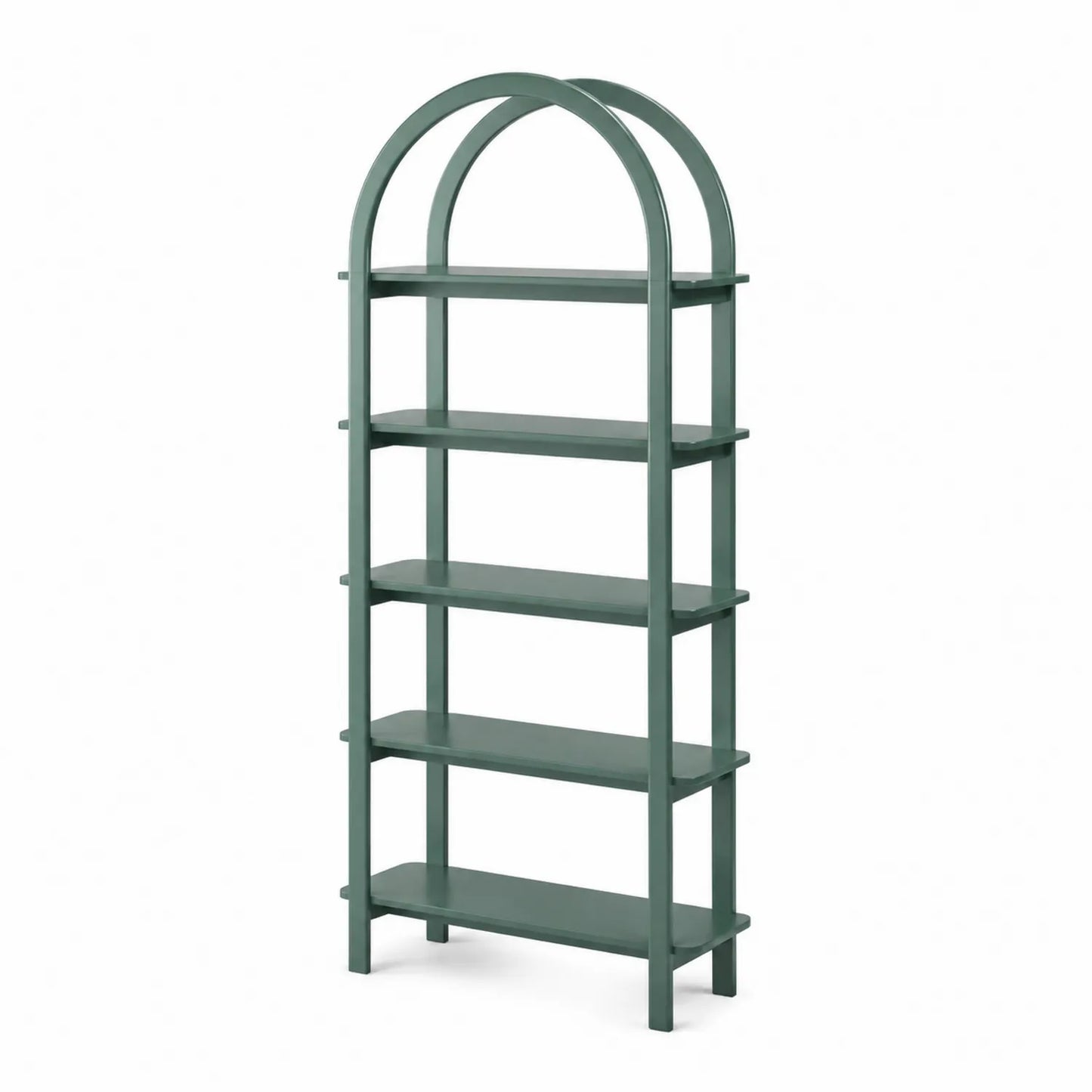 Étagère arquée 5 niveaux en métal vert