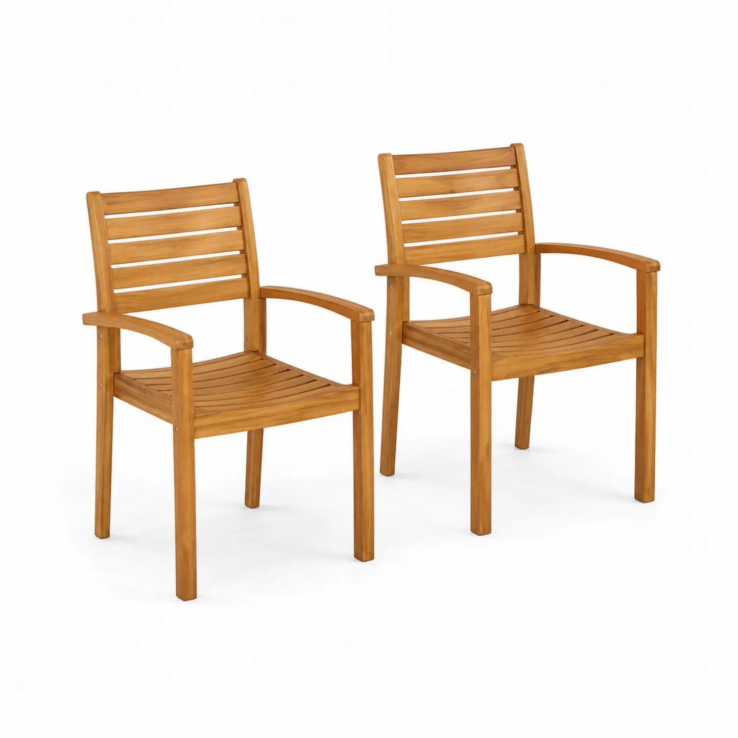 Ensemble de 2 chaises en bois d'acacia