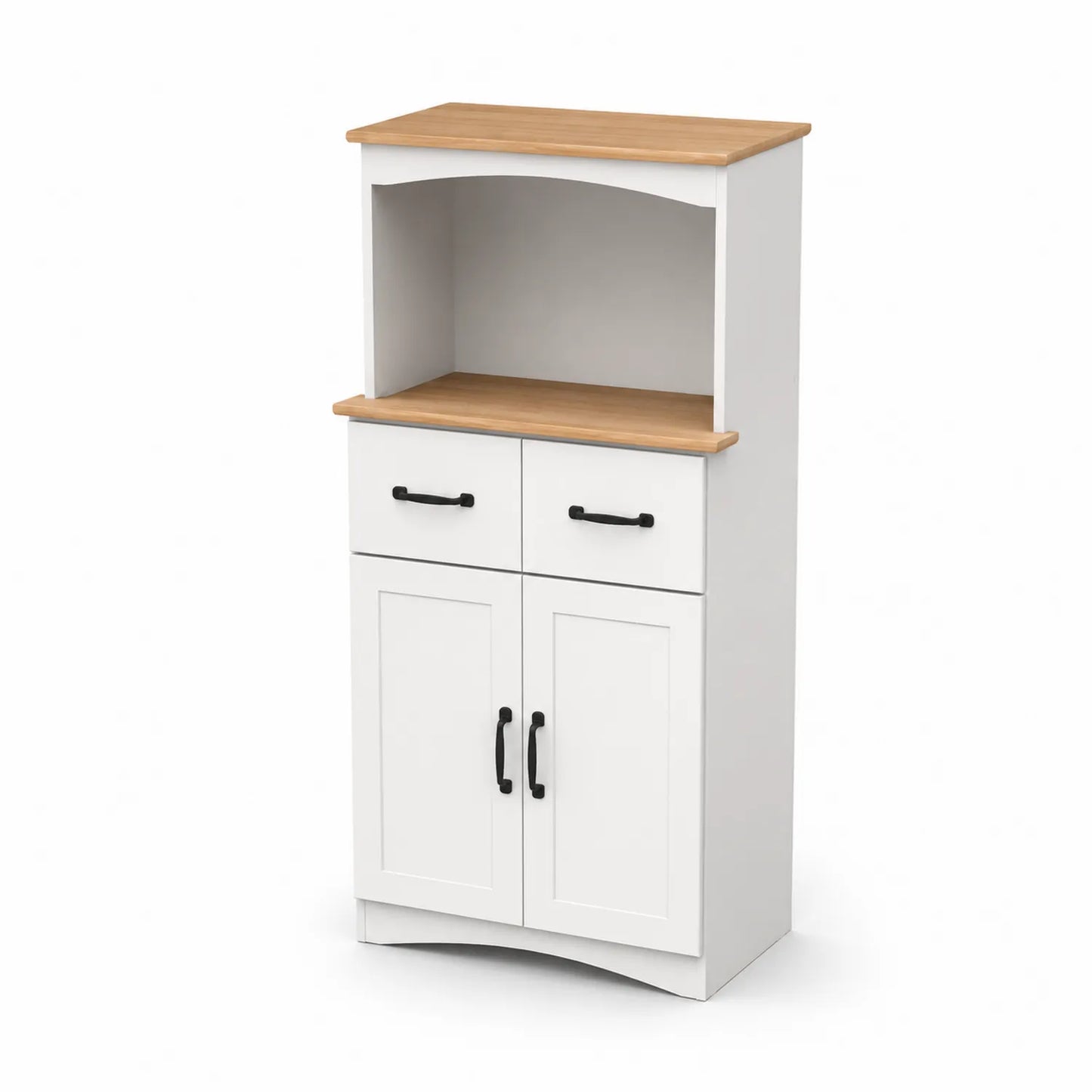 Buffet de Cuisine en Bois MDF avec Tiroirs et Portes Blanc/Chêne