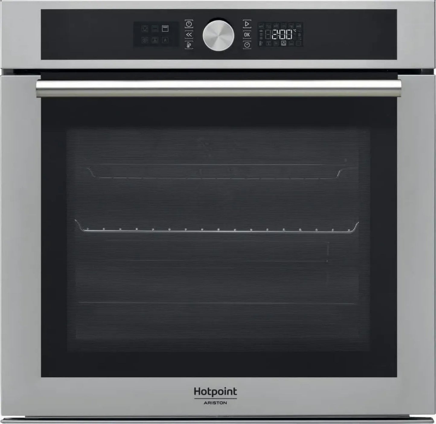 Four encastrable pyrolise Inox 71L Hotpoint Ariston FI4854PIXHA - Multifonction à chaleur tournante - Porte froide 4 vitres - Classe A+