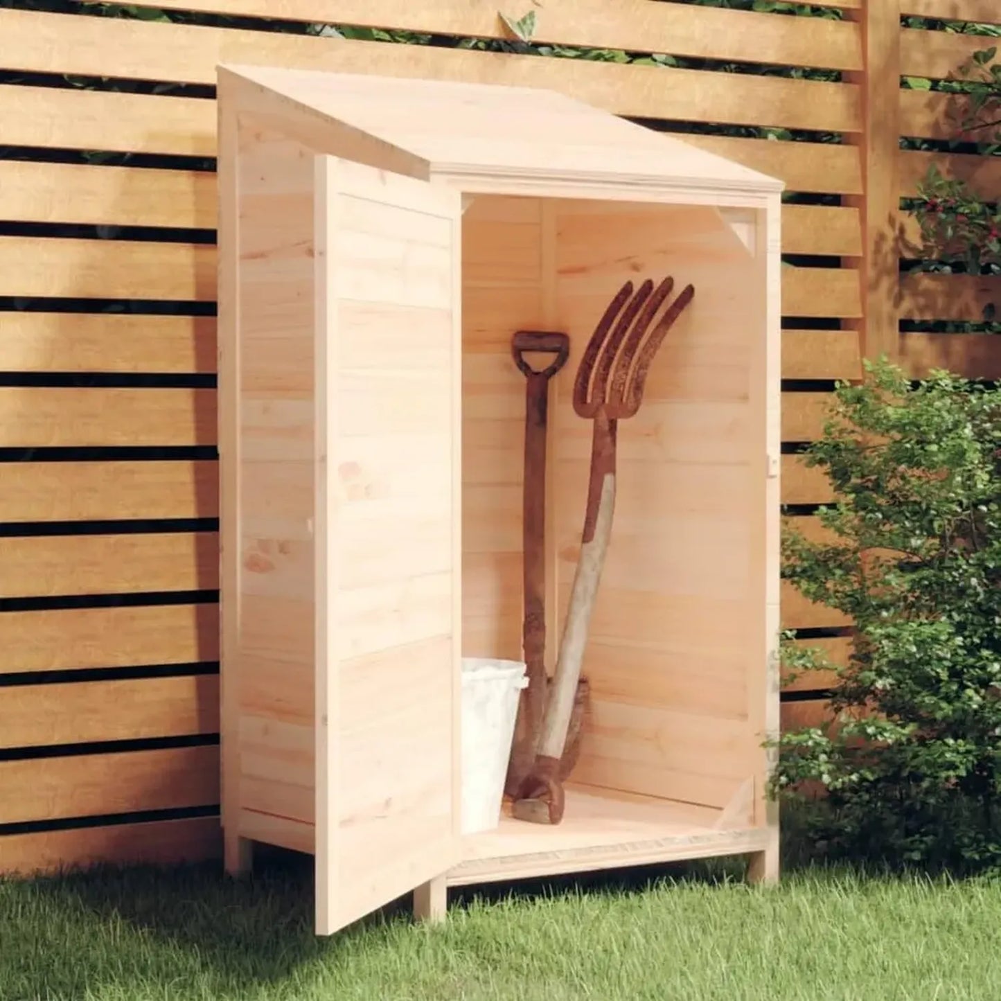 Cabanon de jardin en sapin massif 55x52x112 cm avec cadre solide et espace de rangement généreux