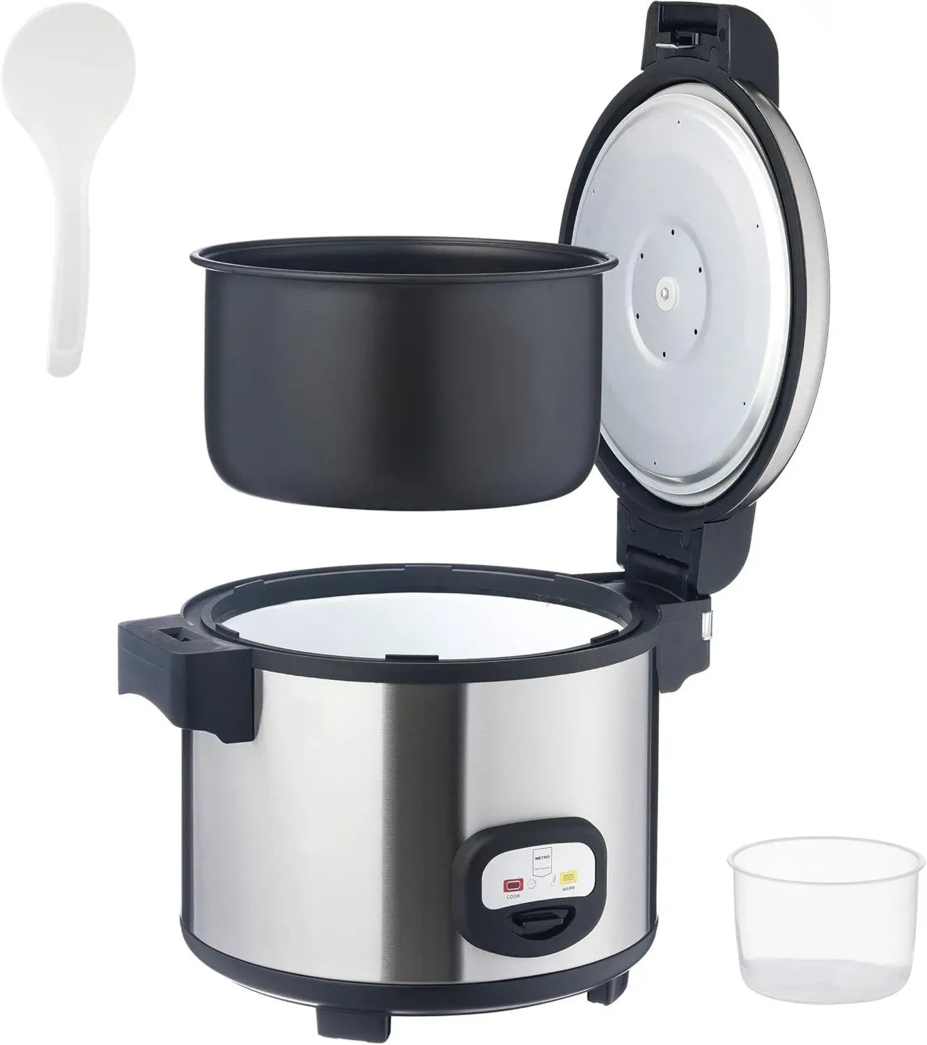 Cuiseur à Riz Professionnel 12L, 1290W, Inox avec Revêtement Anti-Adhésif