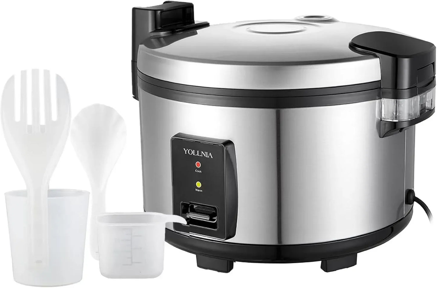 Cuiseur à riz 20 L, pour 35-50 personnes, fonction maintien au chaud 12h, 2000W, inox argenté
