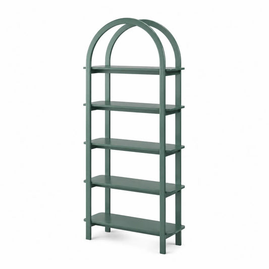 Étagère arquée 5 niveaux en métal vert