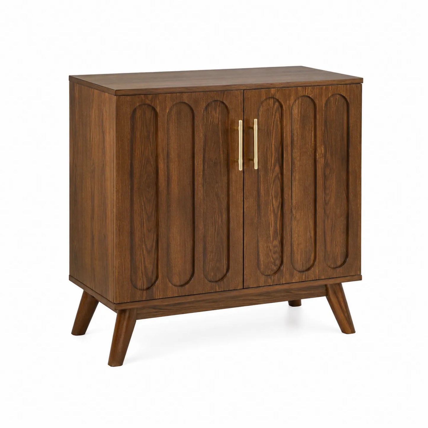Buffet en bois d'acacia avec portes à charnières, 80x40x90 cm, Marron