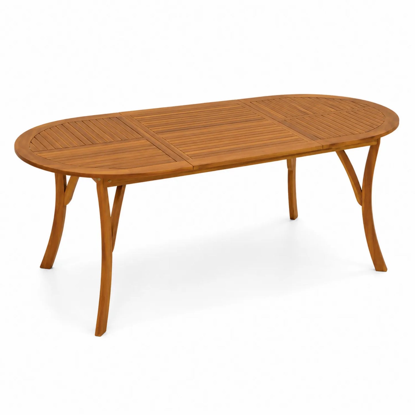 Table à manger ovale en bois d'acacia pour extérieur