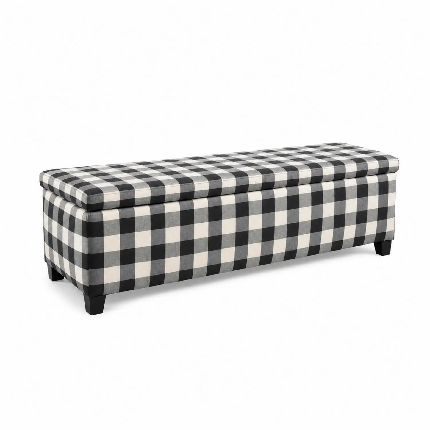 Banc en tissu à motifs noir et blanc