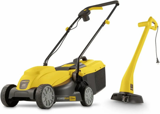 Tondeuse à Gazon Électrique 1300W 32cm avec Coupe-Bordures 250W - PowerPlus