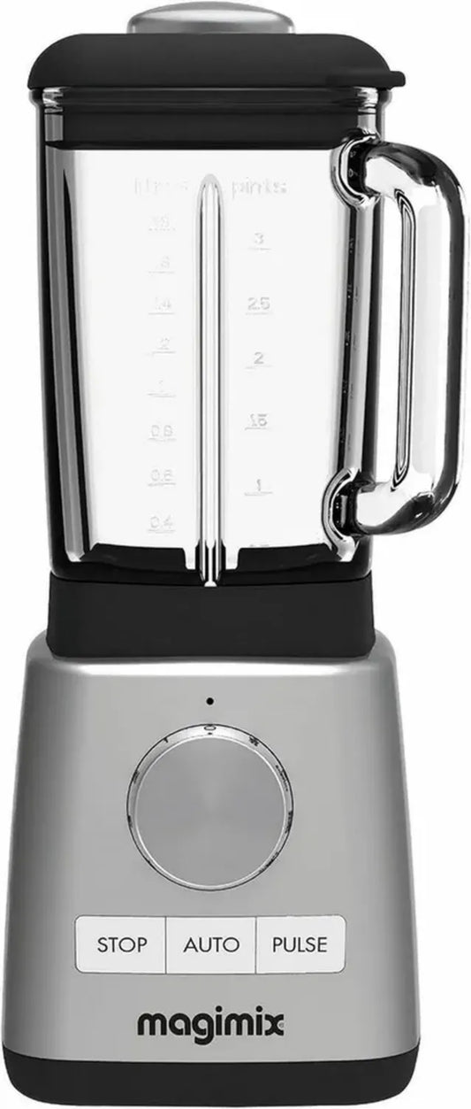 Mixeur Professionnel Magimix – Blender Puissant pour Smoothies, Hachoir Multifonction en Verre Chromé