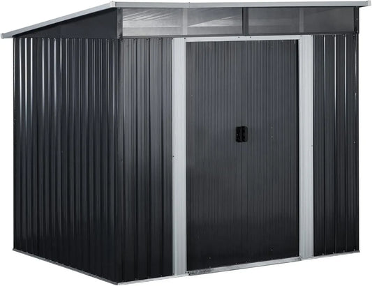 Abri de Jardin en Métal avec Toit Incliné 260x195x202 cm