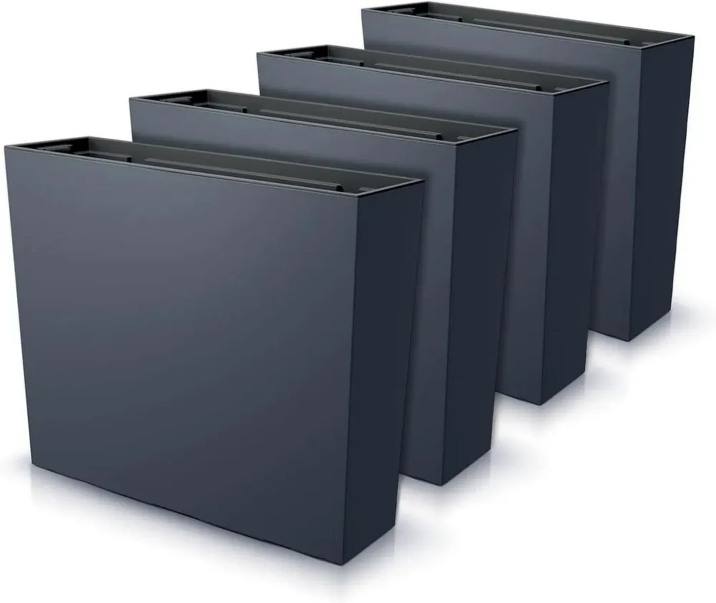 Grand Bac à Fleurs en Plastique Résistant pour Intérieur et Extérieur 58x18x49,8cm - 44L, Noir