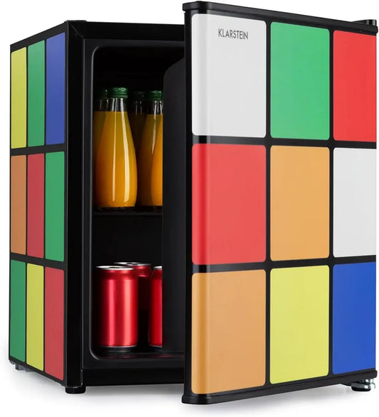 Mini-Réfrigérateur Klarstein Solve, 48L, Refroidissement Thermoélectrique, Température Réglable 0-10°C, Design Noir et Coloré