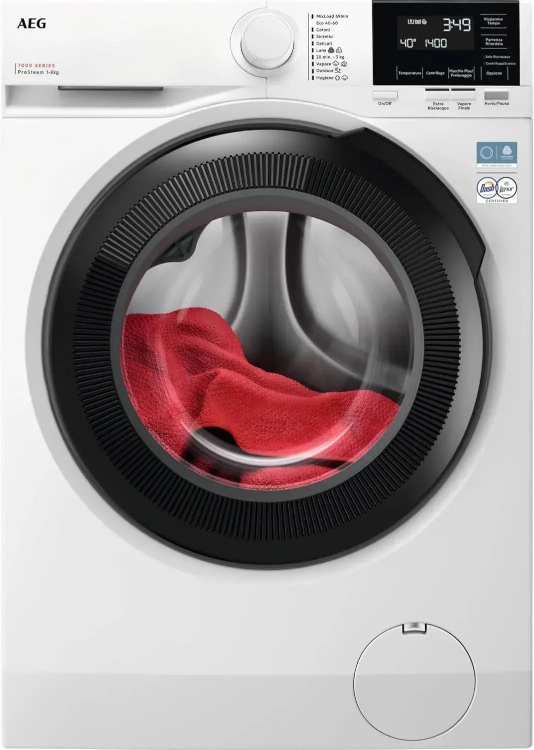 Lave-linge frontal AEG Série 7000 8kg, Classe Énergétique A, 1351 t/min