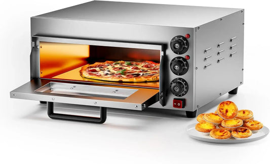 Four à Pizza Électrique 2000W avec Pierre en Cordiérite - Dimensions 570x560x280 mm - Équipement de Cuisine Professionnelle