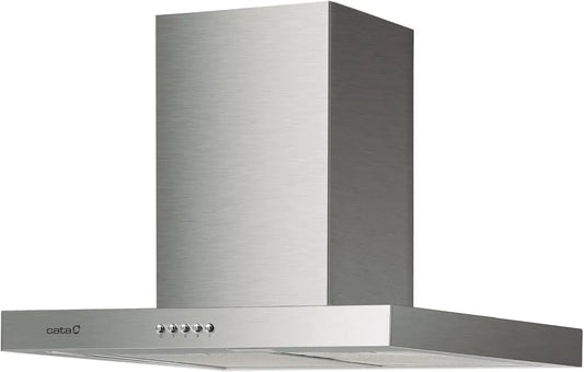 Cata Hotte Aspirante Décorative Inox 70 cm, 3 Vitesses, Éclairage LED, Filtres Lave-vaisselle, Économie d'Énergie