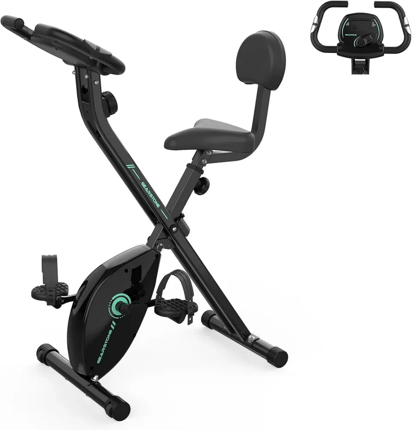 Vélo d'Intérieur Pliable Magnétique GEARSTONE avec Capteur de Pouls et Support Téléphonique