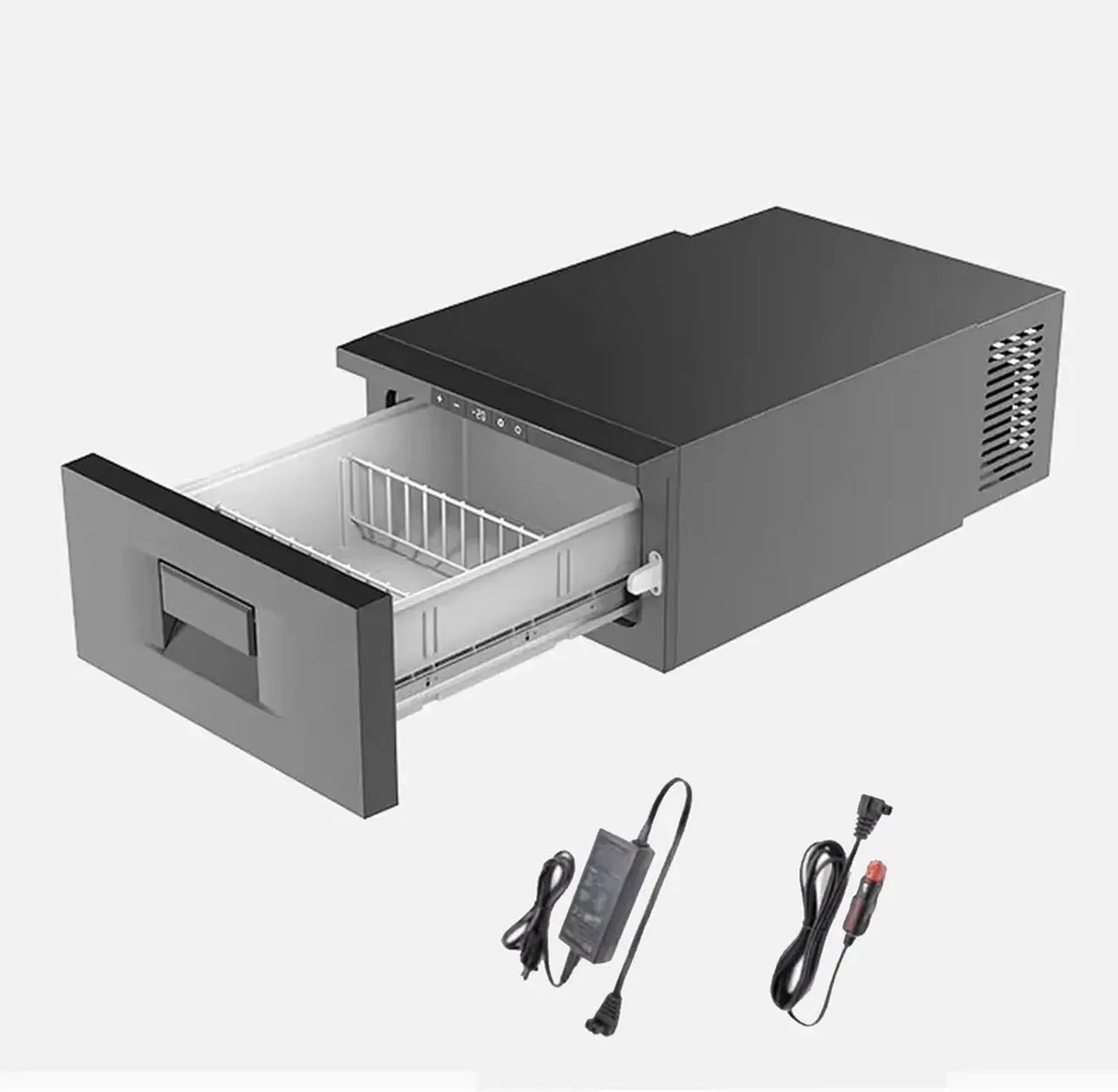 Mini Réfrigérateur Portable 9/20L - Glacière à Compression avec Tiroir Verrouillable, Idéal pour Voiture et Camping-Car (-20°C à 20°C, 44x70x25cm)