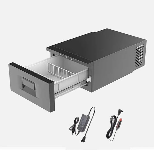 Mini Réfrigérateur Portable 9/20L - Glacière à Compression avec Tiroir Verrouillable, Idéal pour Voiture et Camping-Car (-20°C à 20°C, 44x70x25cm)