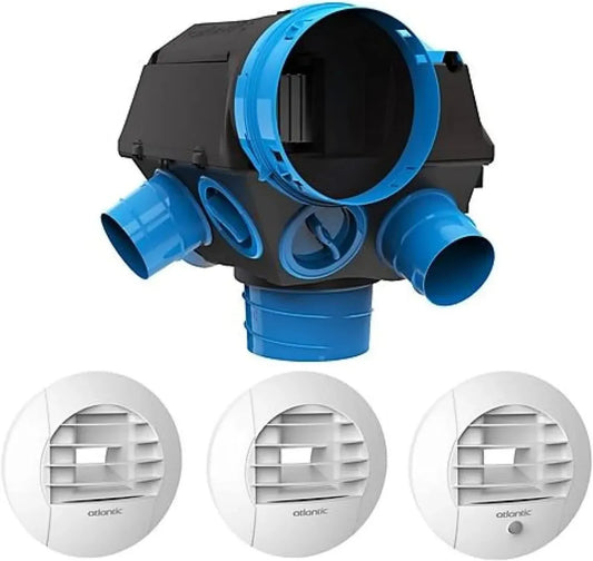 Système VMC Hygrocosy 6 Pièces avec Bouches ATLANTIC - Modèle Hygroréglable