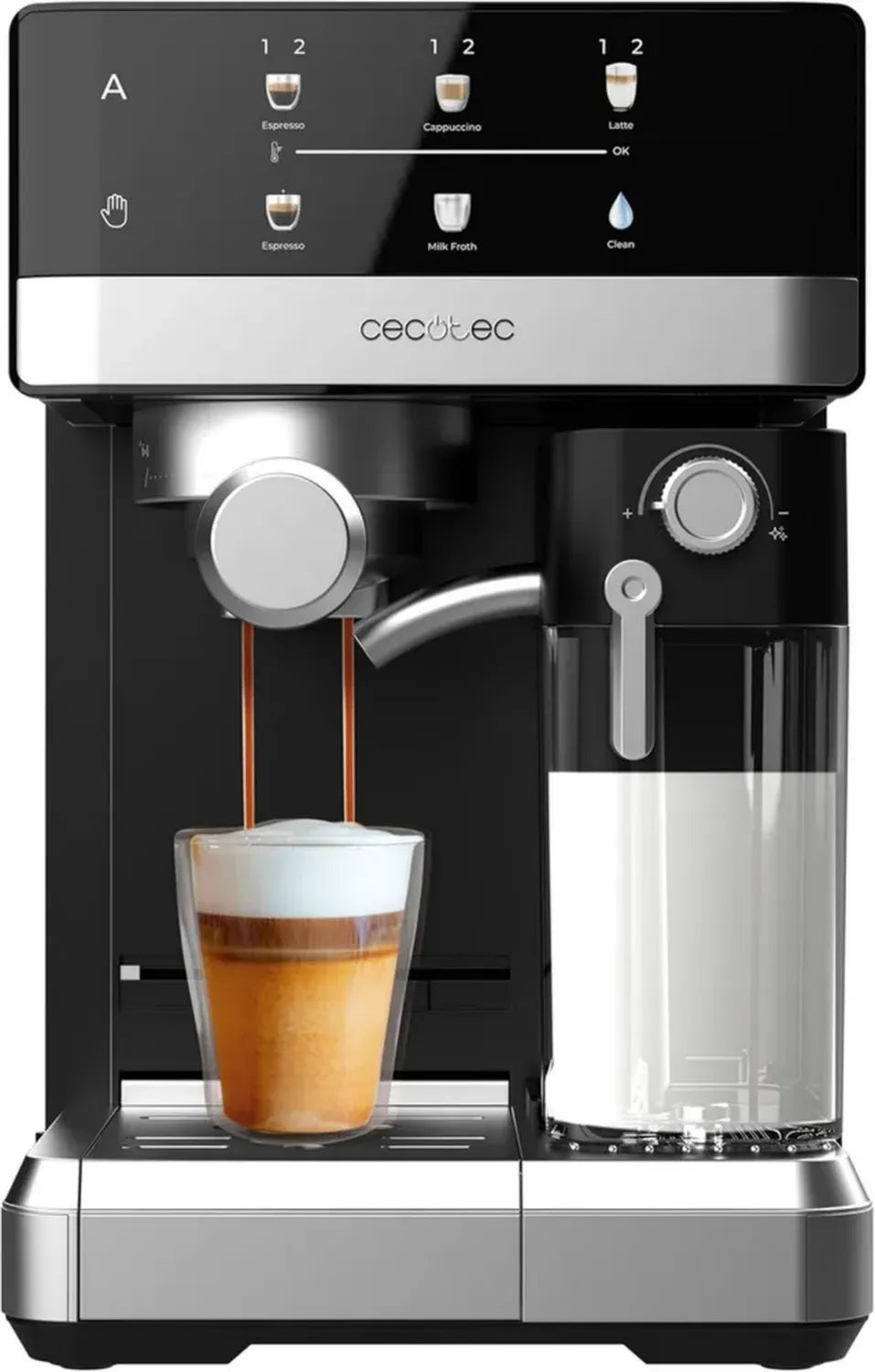 Cafetière Expresso Cecotec 20 Bars avec Écran Tactile et Mousseur