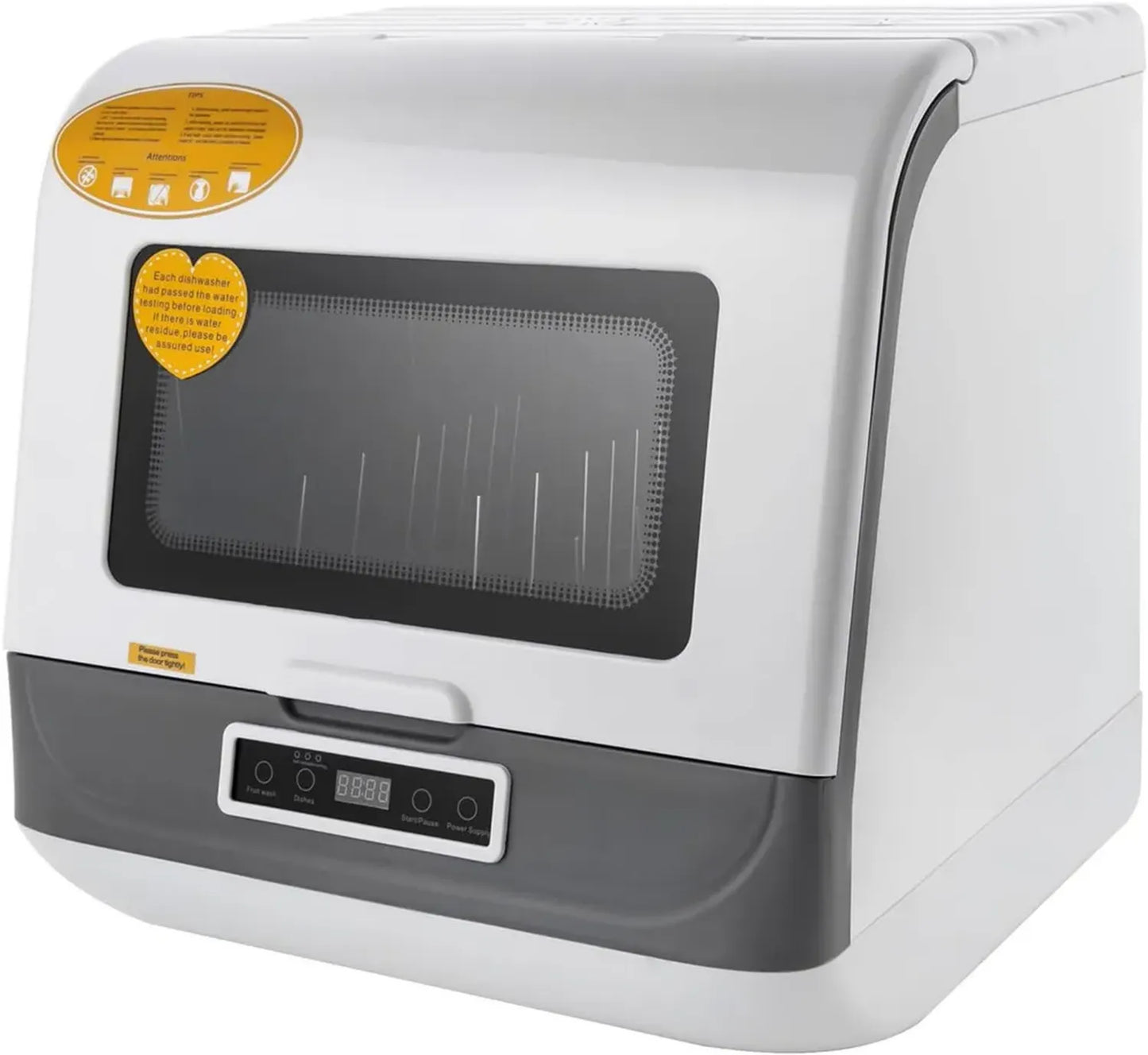 Lave-vaisselle compact 4-6 couverts, 3 programmes, silencieux, séchage air chaud