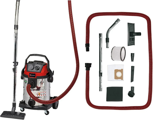 Aspirateur Industriel Einhell Te-VC 2025 SACL 1200W, Réservoir 25L, Classe L, Accessoires Inclus
