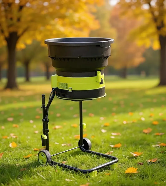 Broyeur à feuilles électrique puissant avec roues pour jardinage et compostage