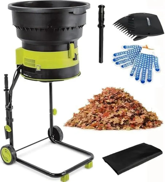 Aspirateur souffleur de feuilles électrique 2500 W, 8000 tr/min, avec roues et sac de collecte pour jardin